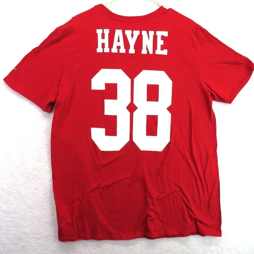 San Francisco 49ers‎ Shirt Mens XL Red NFL Football Hayne 38 Nike Tee Cotton